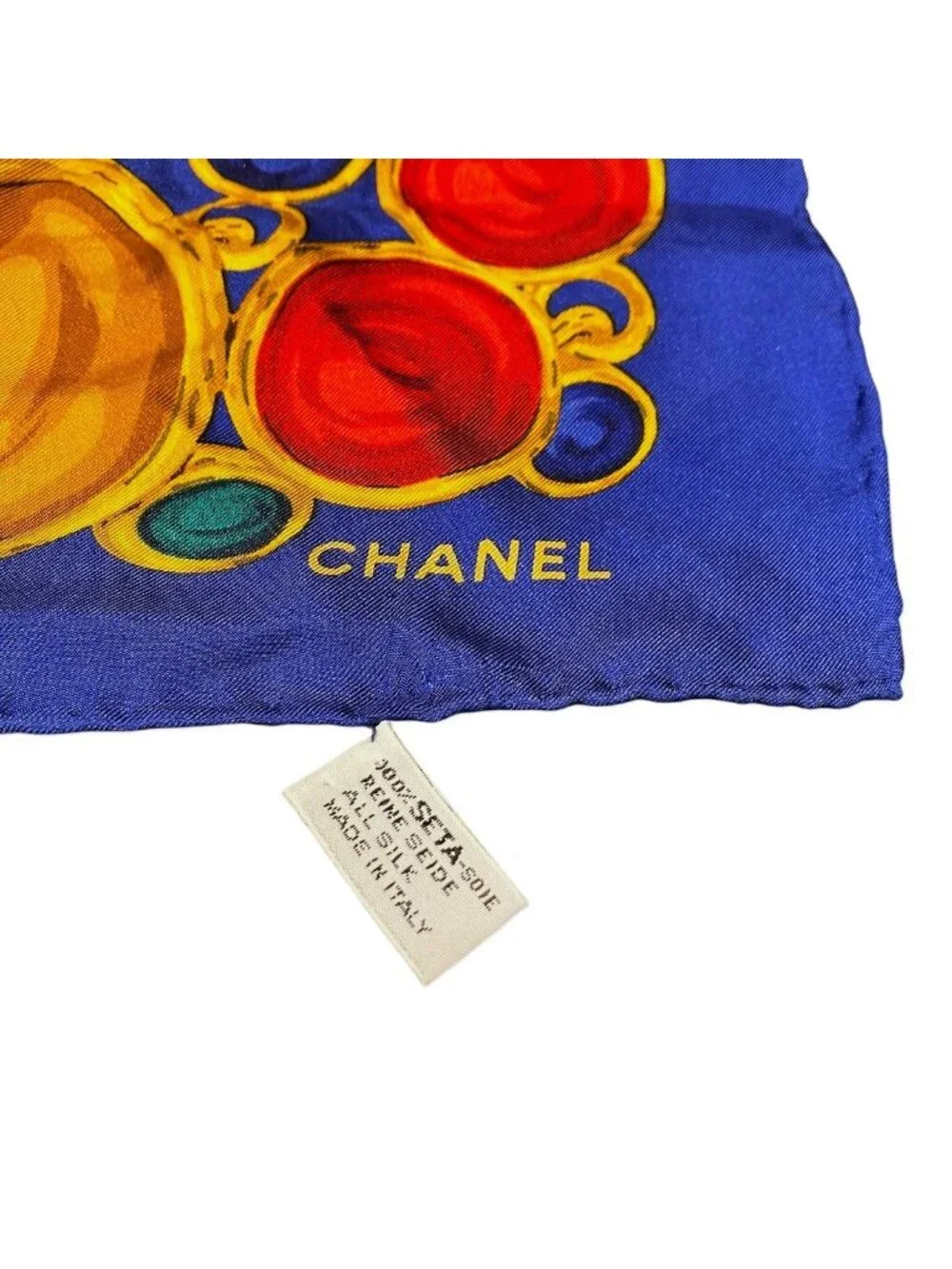 Chanel Scarf Silk Scarves Blue